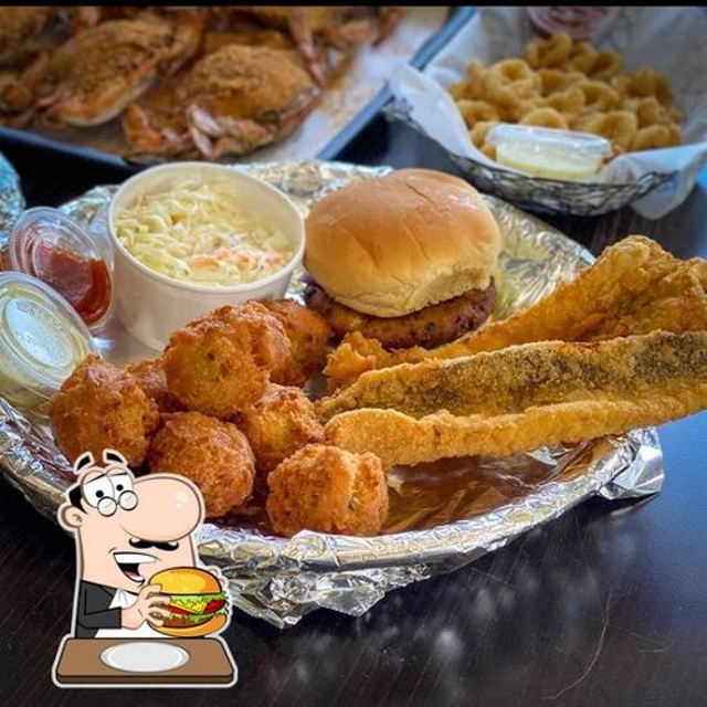 1 Maryland Crab Cake & 2 Fillets of Whiting w/ 2 Sides.