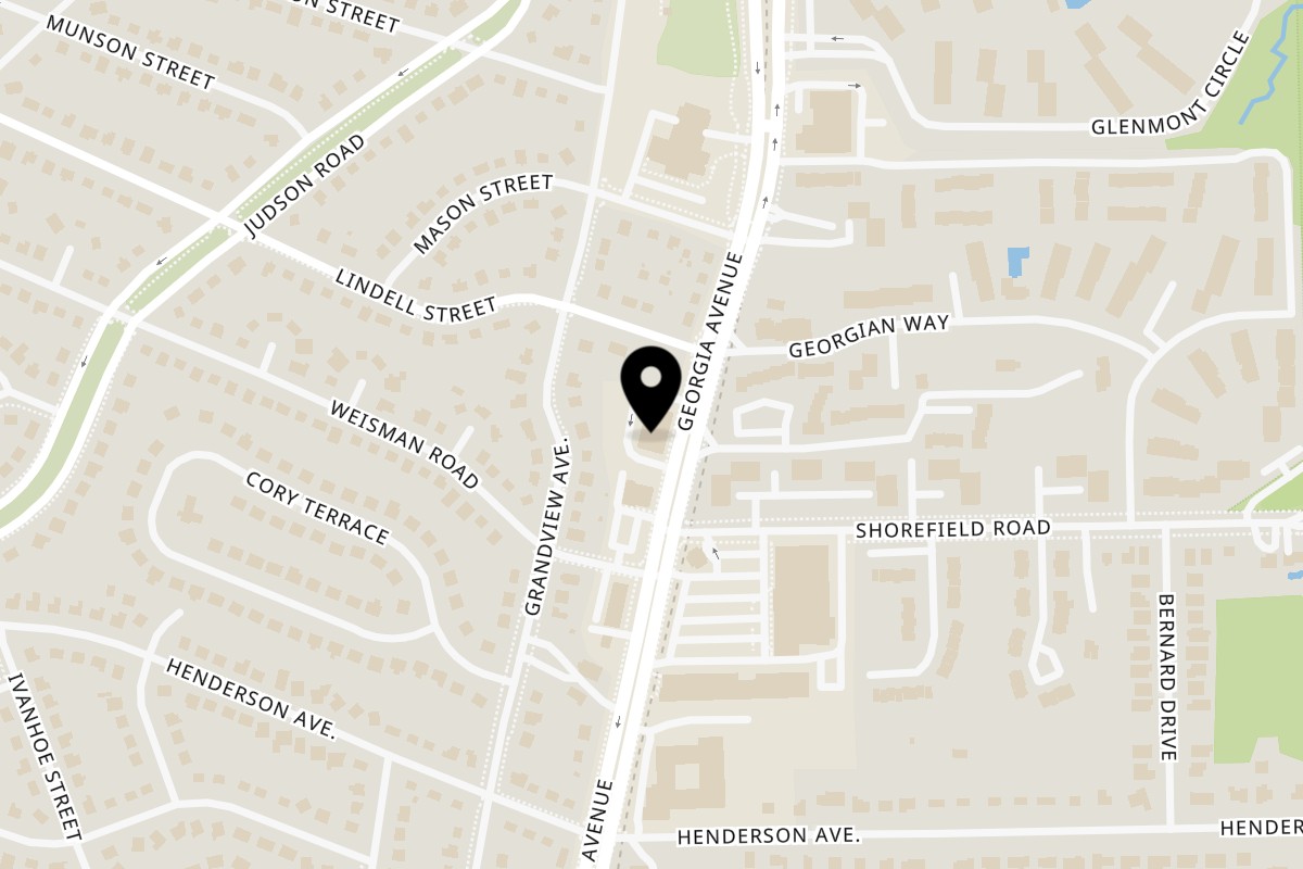 Map showing the location of Seafood In The Buff Wheaton on 12132 Georgia Ave in Silver Spring
